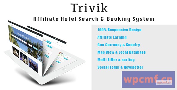 Trivik Affiliate酒店搜索引擎和预订 可代汉化