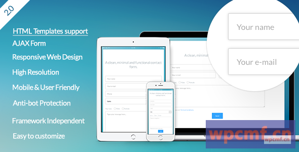 香草形式   现代和响应触点表格 可代汉化