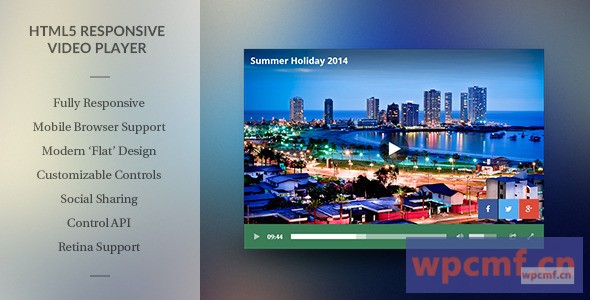现代HTML5响应视频播放器 可代汉化