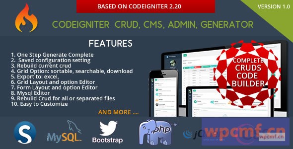 CodeIgniter CMS     Crud Builder    管理员 可代汉化