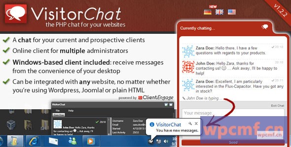 与Web和Windows客户端的PHP聊天 VisitorChat 可代汉化
