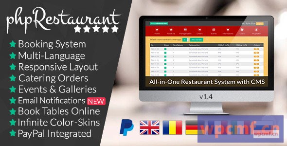 PhPrestaurant    带CMS的餐厅脚本 可代汉化