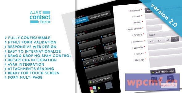 带有附件的Ajax联系表2.0 可代汉化