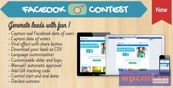 Facebook，Mobile，Tabs和Websites的照片竞赛 可代汉化