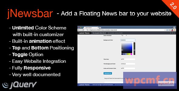 JNewsbar     jquery浮动新闻贴嘴 可代汉化