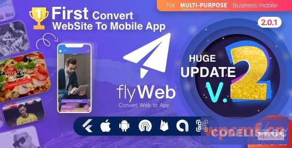 FlyWeb用于Web到App Convertor Flutter + Admin Panel v2.0.1 可代汉化