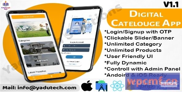 具有网站和管理面板V1.1的多用途数字目录Android＆iOS应用程序 可代汉化