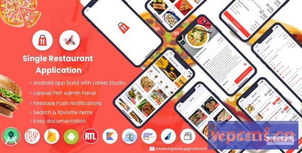 单一餐厅v4.0 带有Laravel管理面板的Android用户和送货员应用程序  可代汉化