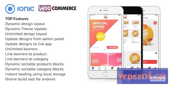 面向WooCommerce v5.5的离子5应用 可代汉化
