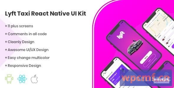 Lyft v1.0 反应原生用户界面套件出租车模板 可代汉化