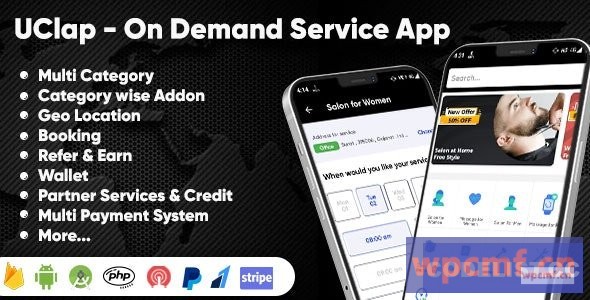 UClap v1.0 按需家庭服务应用 | UrbanClap克隆 | 带有交互式管理面板的Android应用 可代汉化