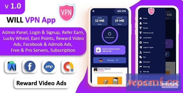 将VPN应用v1.0 带有管理面板的VPN应用 可代汉化