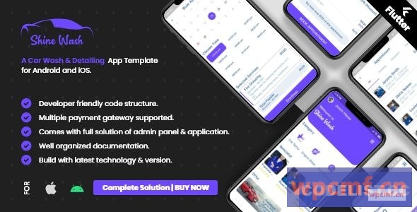 带有移动应用程序的洗车预订系统android | Ios | Flutter v2.0.0 可代汉化