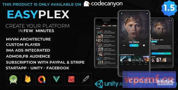 EasyPlex v1.5 电影 直播 电视剧，动漫 可代汉化