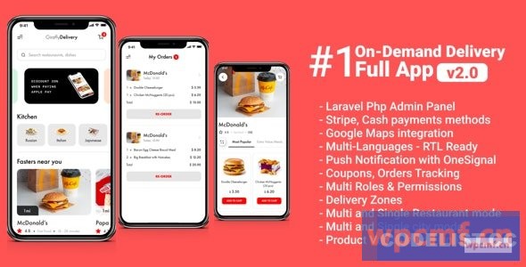 长颈鹿配送v2 带后端的食品配送完整应用 可代汉化