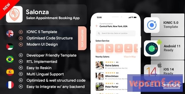 Salonza v1.0    多沙龙Android应用程序模板+ iOS应用模板 可代汉化
