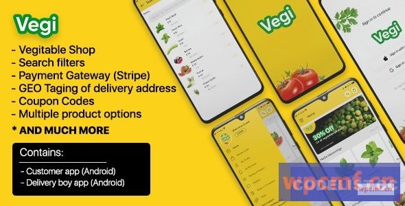 Vegi v1.0 终极食品 牛奶订购应用程序，带送货员和管理员: 安卓/拉腊维尔 可代汉化