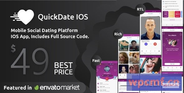 QuickDate iOS v1.7    移动社交约会平台应用程序 可代汉化