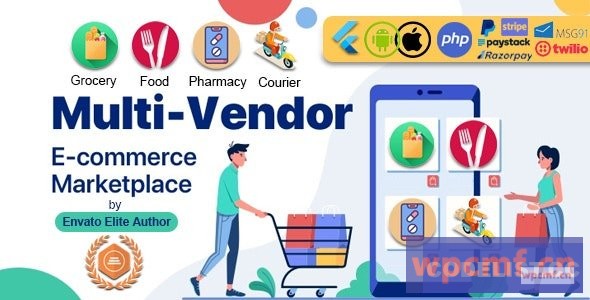 GoMarket v1.0 食品、杂货、药房和快递应用 | 多供应商市场 可代汉化