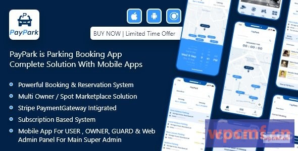 PayPark V1.0    具有移动应用程序和管理面板的Ultimate停车管理系统    可代汉化