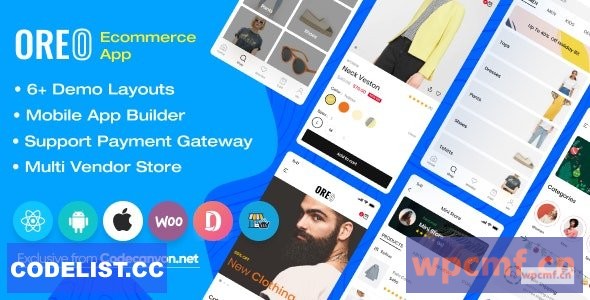 Oreo Fashion v2.2.2     Woocommerce的完整反应本地应用程序 可代汉化