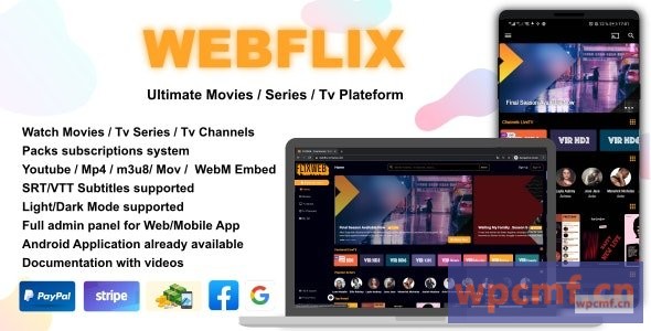 WebFlix V1.2    电影   电视剧   直播电视频道   订阅 可代汉化
