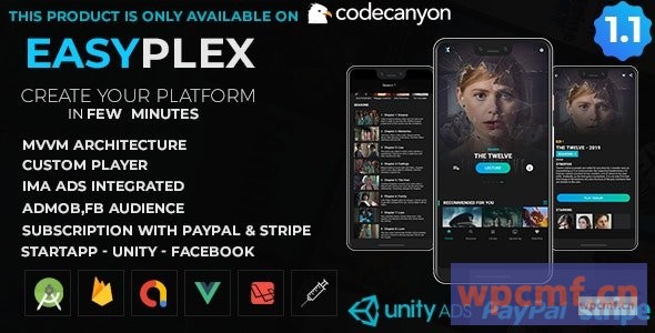 EasyPlex v1.1 电影 直播 电视剧，动漫 可代汉化