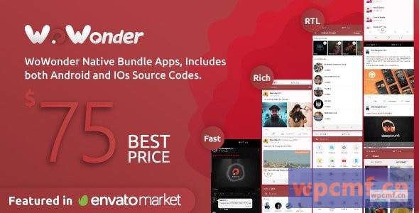 移动本机社交时间线应用程序v3.5    用于WoWonder社交PHP脚本 可代汉化