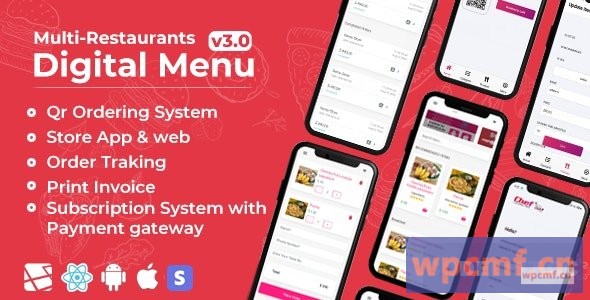 Chef V3.0    多餐厅SaaS    与较少数字菜单管理面板联系    React Nation App 可代汉化