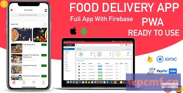 离子5食物送餐完整（Android + iOS +管理面板PWA）应用与Firebase v1.0 可代汉化
