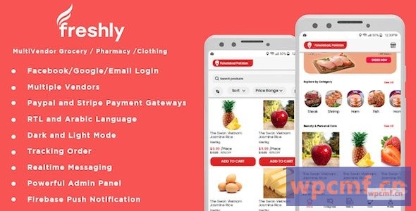 新鲜V1.0    原生多供应商杂货，食品，药房，商店送货移动应用程序 可代汉化