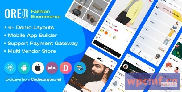 Oreo Fashion v2.1.1     Woocommerce的完整React Native App 可代汉化