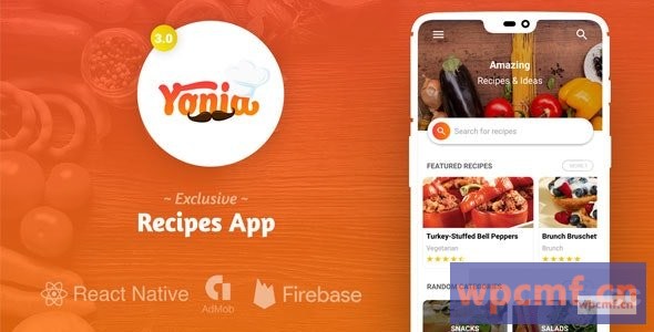 yonia v4.0    完整的Recort Native Recipes App + Admin Panel 可代汉化