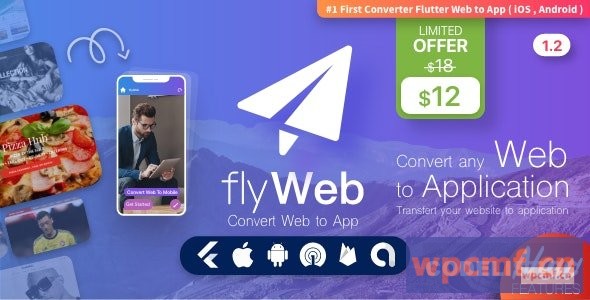 FlyWeb for Web to App Convertor Flutter + 管理面板v1.2 可代汉化