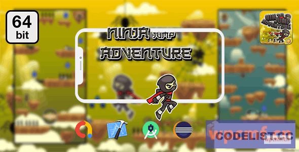 忍者跳跃冒险64位 安卓IOS与admob1.0版 可代汉化